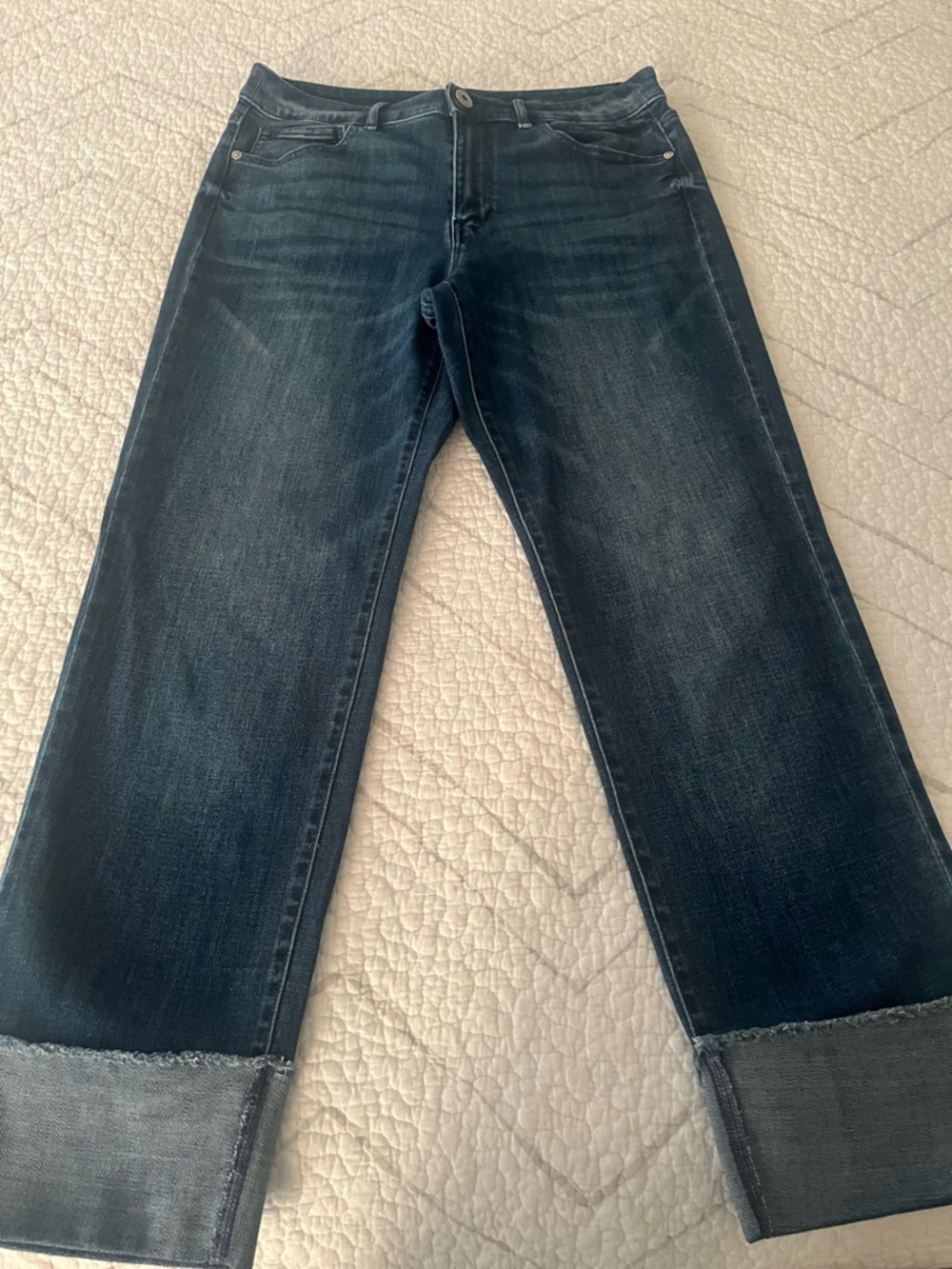 J. Jill Women's Denim Size 8 High Rise  Straight-Leg Jeans in Dark Indigo